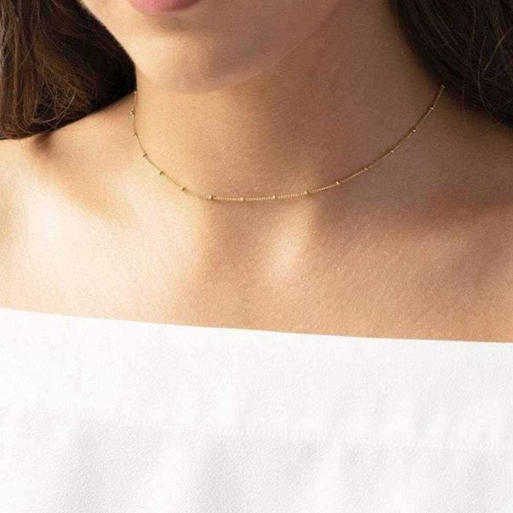 Dainty Layered Choker Necklace, Handmade Y Pendant Necklace Multilayer Bar Disc - Picture 3 of 6